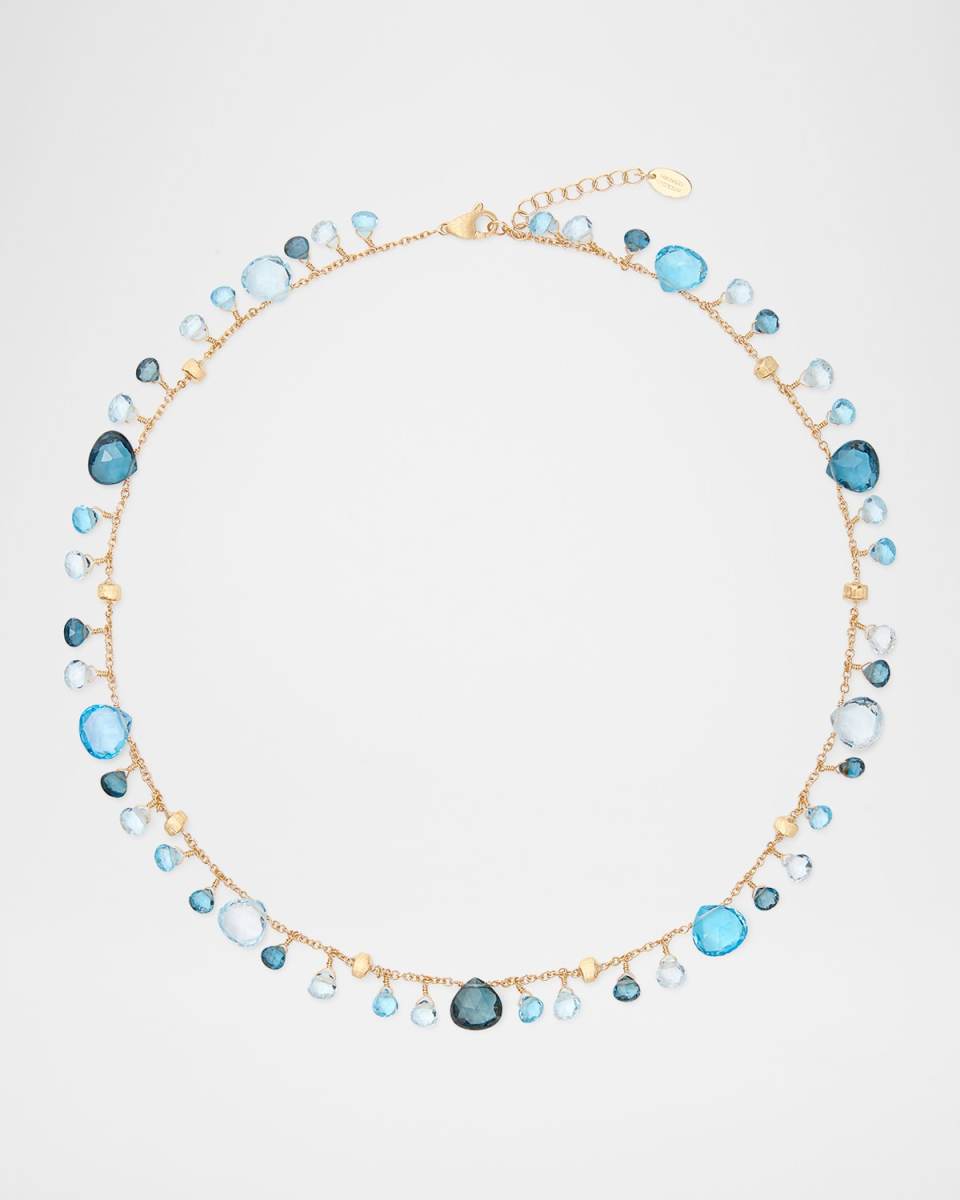 18K Yellow Gold Mixed Topaz Single-Strand Necklace